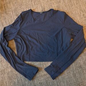 Beyond Yoga Deep Blue Long Sleeve Crop Top